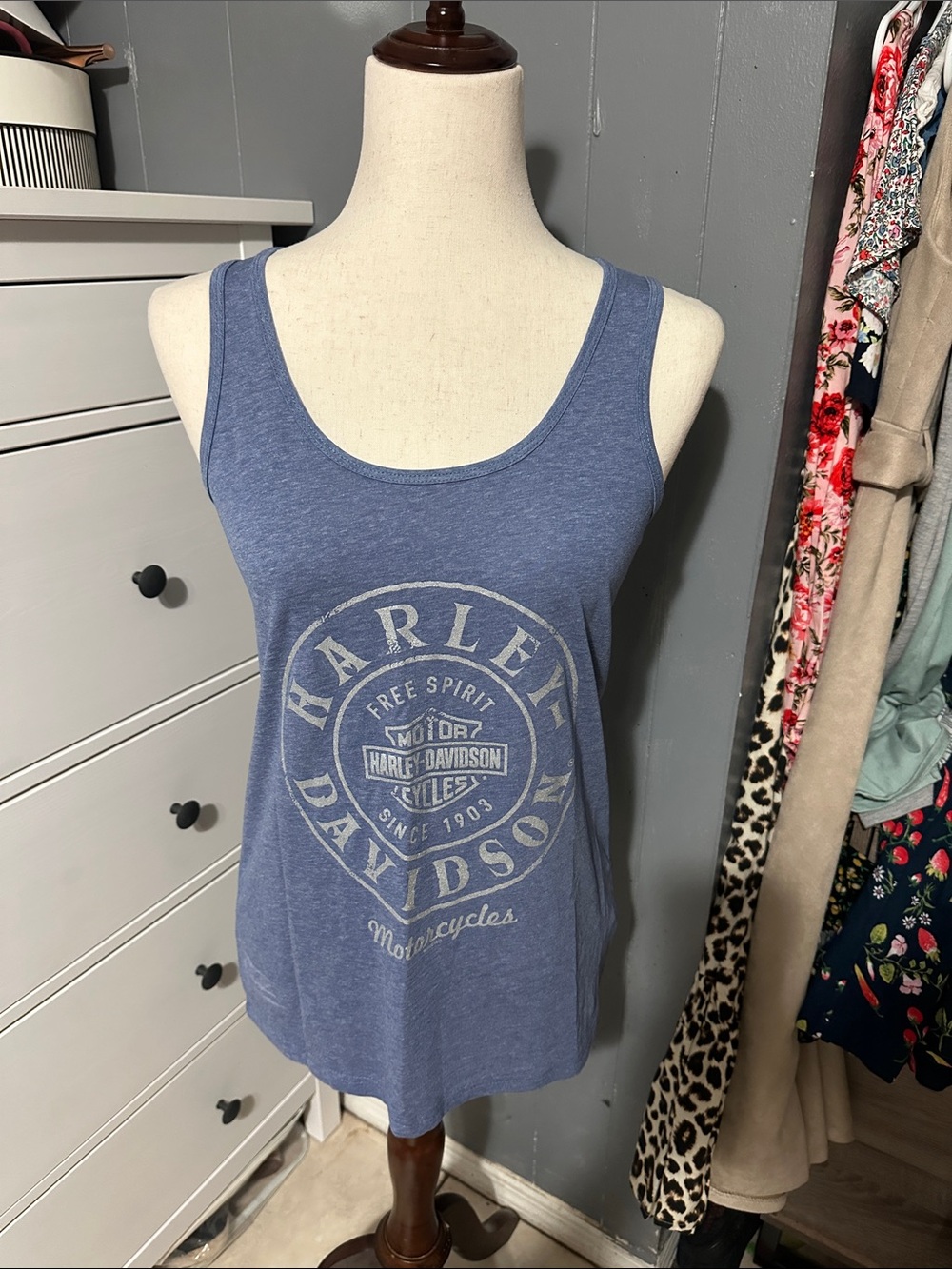 Harley-Davidson Women's Heather Blue Logo Tank